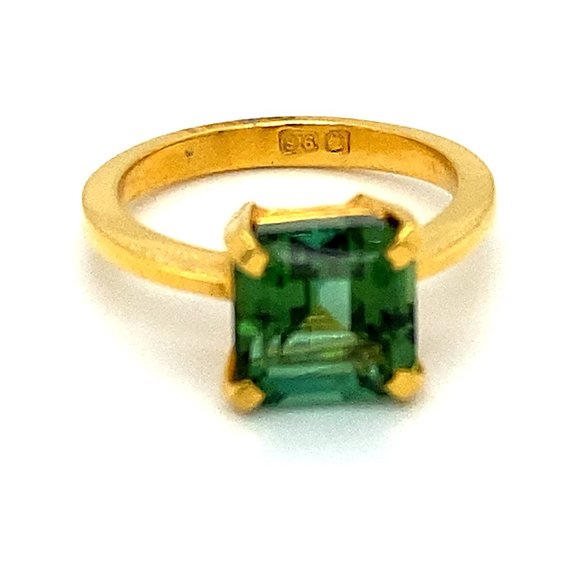 Certified Paraiba Tourmaline 4.60ct 22K Gold Ring - Picture 3 of 8